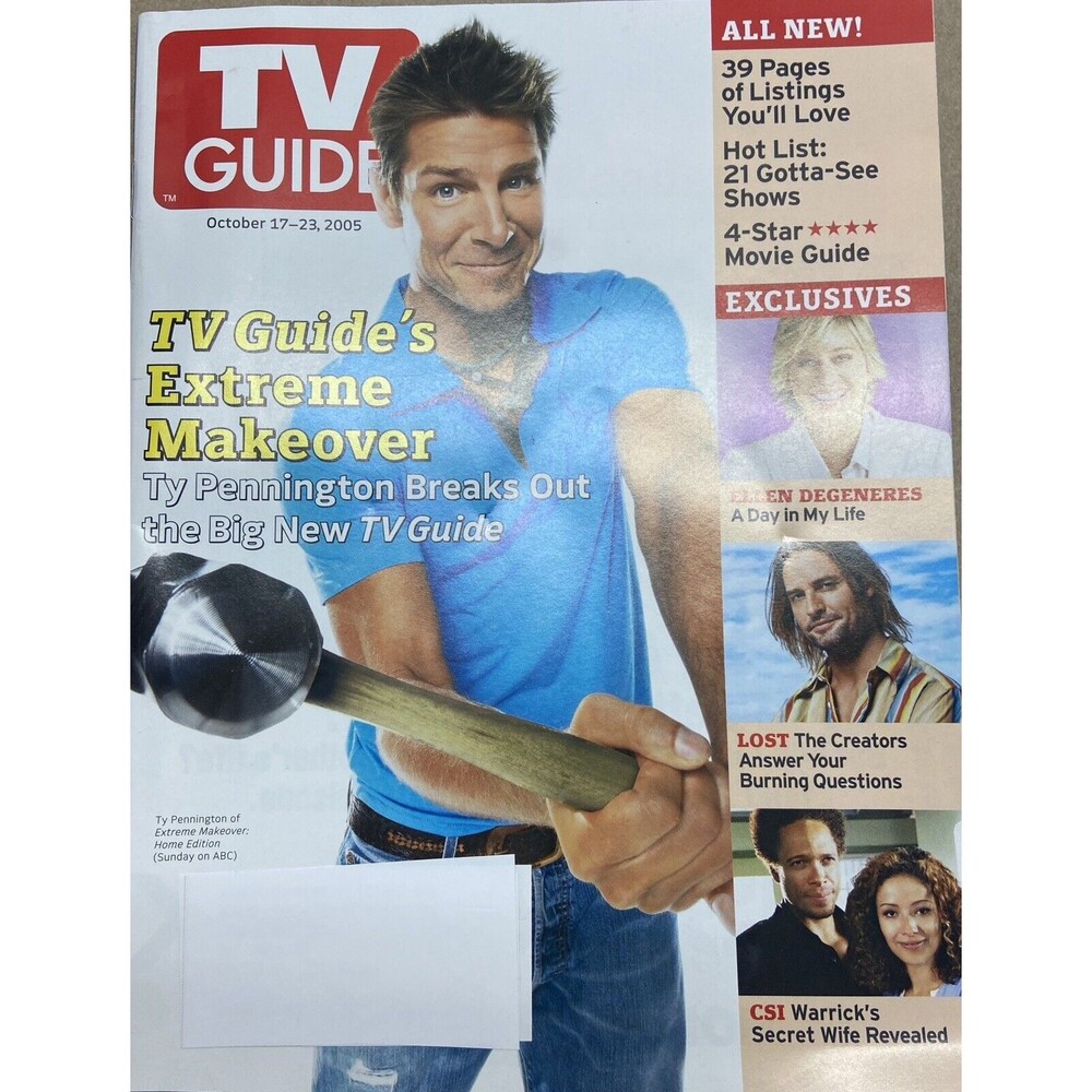 TV Guide Oct.17-23 2005 Vol.53 No.42 Issue 2742 Ellen Ty Pennington CSI Vintage
